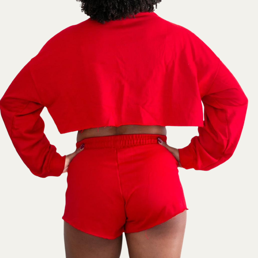 Ensemble Crop Top Sweat Cherry